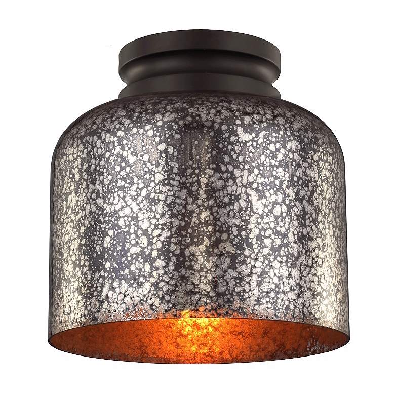 Image 1 Hounslow 9 inch High Bronze and Plated Glass Ceiling Light