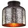 Hounslow 9" High Bronze and Plated Glass Ceiling Light