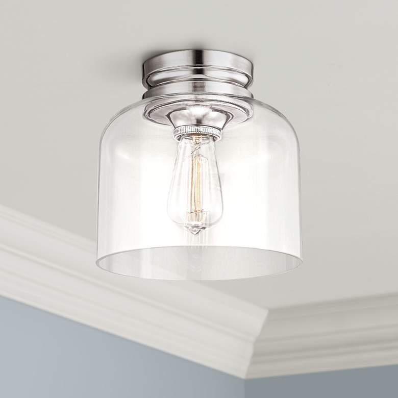 Image 1 Hounslow 9" High Polished Nickel Ceiling Light