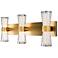 Hourglass 10"H x 24"W 3-Light Bath Vanity & Wall Light in Aged Brass