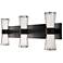 Hourglass 10"H x 24"W 3-Light Bath Vanity & Wall Light in Black