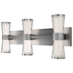 Hourglass 10"H x 24"W 3-Light Bath Vanity & Wall Light in Brushed Nickel