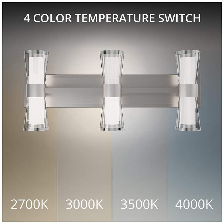Image 2 Hourglass 10"H x 24"W 3-Light Bath Vanity & Wall Light in Brushed Nickel more views