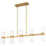 1_Hourglass 10"H x 35.88"W 5-Light Linear Pendant in Aged Brass