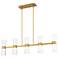 Hourglass 10"H x 35.88"W 5-Light Linear Pendant in Aged Brass