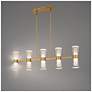 3_Hourglass 10"H x 35.88"W 5-Light Linear Pendant in Aged Brass more views