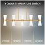 4_Hourglass 10"H x 35.88"W 5-Light Linear Pendant in Aged Brass more views
