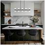 6_Hourglass 10"H x 35.88"W 5-Light Linear Pendant in Aged Brass more views