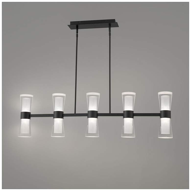 Image 4 Hourglass 10"H x 35.88"W 5-Light Linear Pendant in Black more views