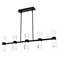 Hourglass 10"H x 35.88"W 5-Light Linear Pendant in Black