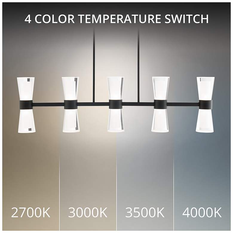Image 5 Hourglass 10"H x 35.88"W 5-Light Linear Pendant in Black more views