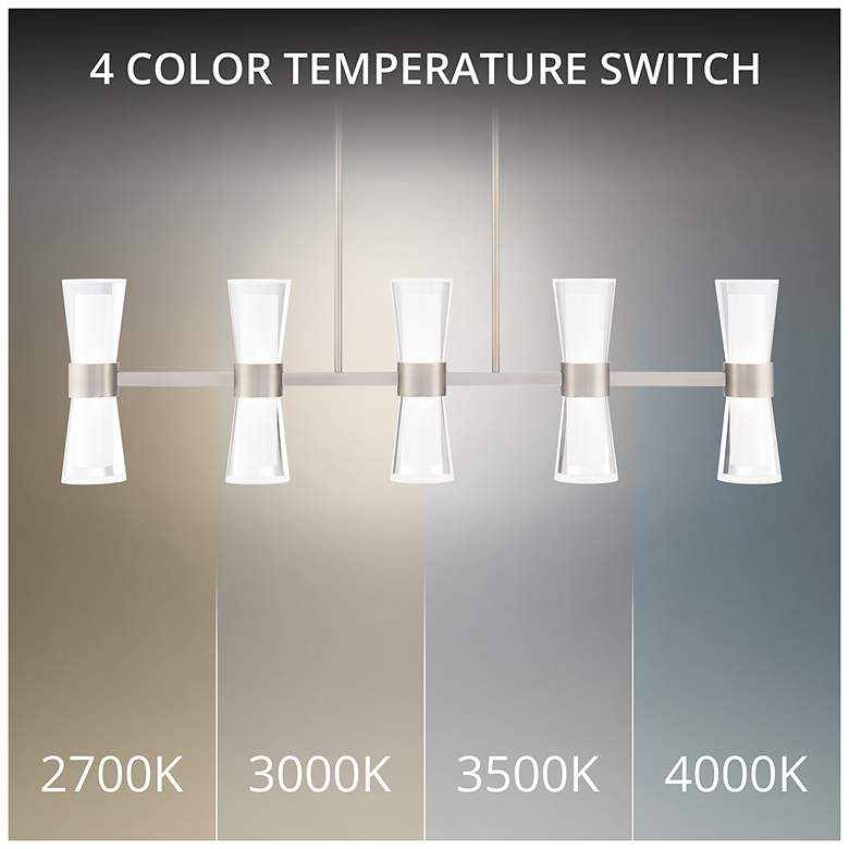 Image 5 Hourglass 10"H x 35.88"W 5-Light Linear Pendant in Brushed Nickel more views