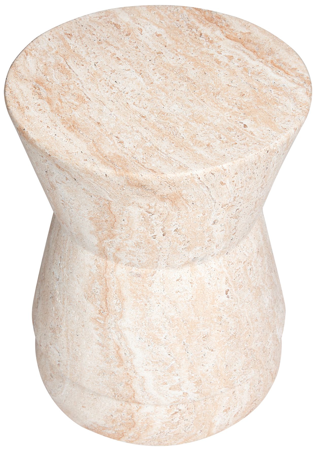 Image 3 Hourglass 14 1/2" Wide Travertine Stone Accent Table more views