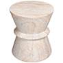 2_Hourglass 15 1/2" Wide Travertine Stone Accent Table