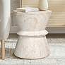 1_Hourglass 15 1/2" Wide Travertine Stone Accent Table
