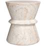 3_Hourglass 15 1/2" Wide Travertine Stone Accent Table more views