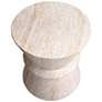 4_Hourglass 15 1/2" Wide Travertine Stone Accent Table more views