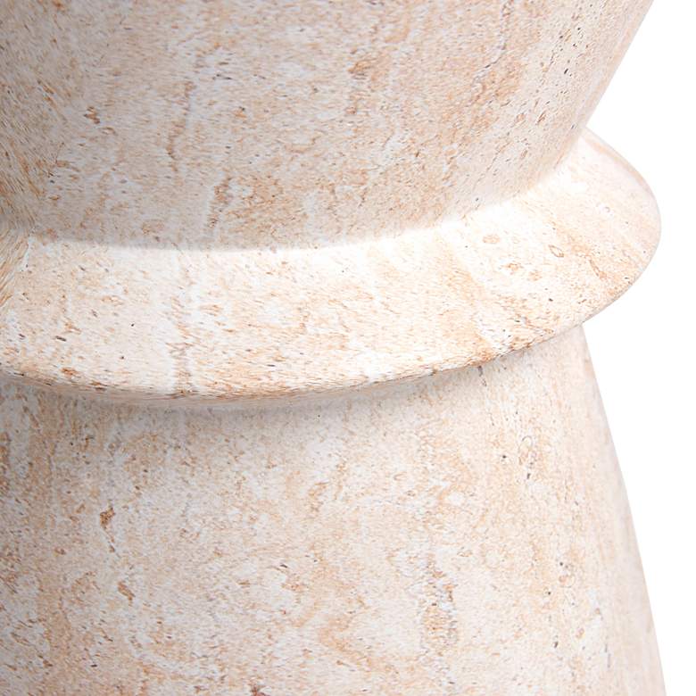Image 5 Hourglass 15 1/2" Wide Travertine Stone Accent Table more views