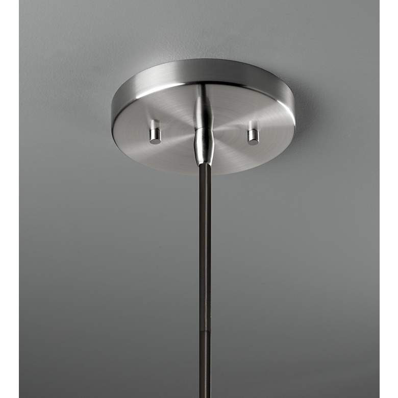 Image 3 Hourglass 3.5" Wide Gloss White and Brushed Nickel Pendant more views