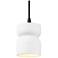 Hourglass 3.5" Wide Gloss White and Matte Black Pendant