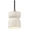 Hourglass 3.5" Wide Matte White and Brushed Nickel Pendant