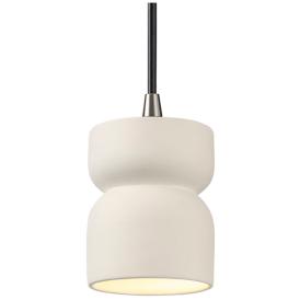 Hourglass 3.5" Wide Matte White and Brushed Nickel Pendant Hourglass 3.5" Wide Matte White and Brushed Nickel Pendant