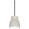 Hourglass 7.5" Wide Bisque and Brushed Nickel Pendant
