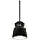 Hourglass 7.5" Wide Carbon Matte Black and Brushed Nickel Pendant
