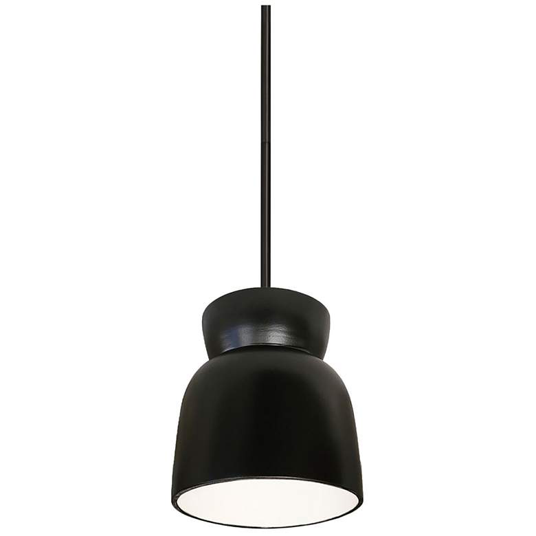 Image 1 Hourglass 7.5" Wide Carbon Matte Black and Matte Black Pendant