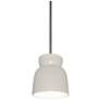 Hourglass 7.5" Wide Gloss White and Brushed Nickel Pendant