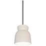 Hourglass 7.5" Wide Matte White and Brushed Nickel Pendant