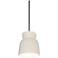 Hourglass 7.5" Wide Matte White and Brushed Nickel Pendant