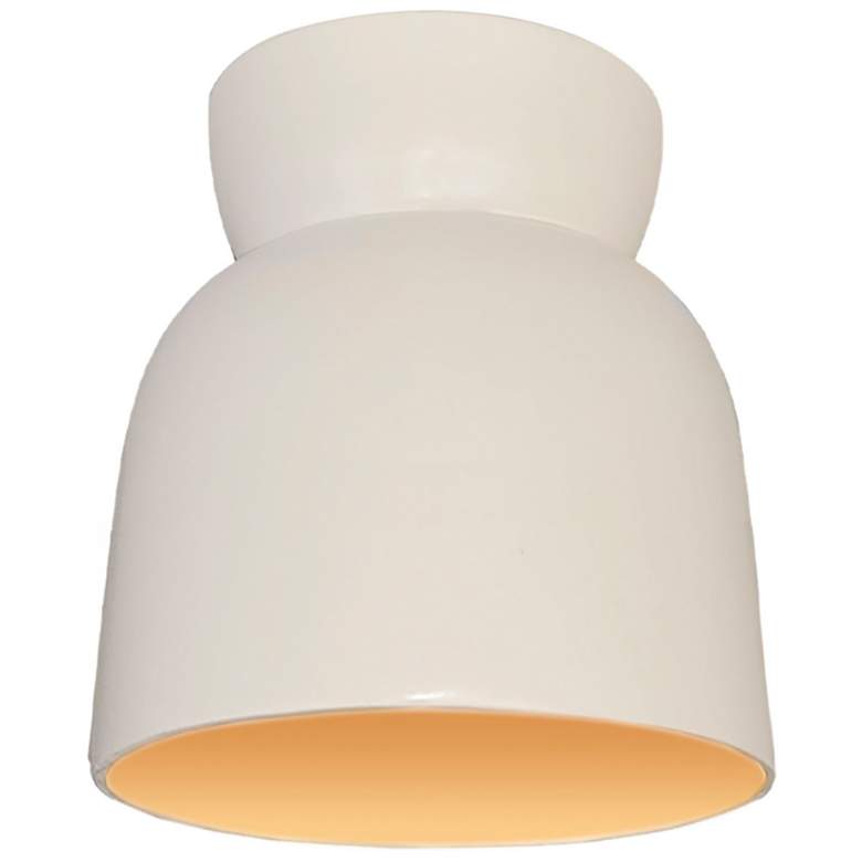 Image 1 Hourglass 7.5" Wide Matte White with Champagne Gold Flush Mount