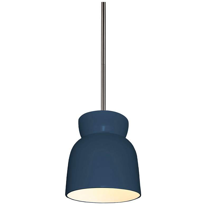 Image 1 Hourglass 7.5" Wide Midnight Sky and Brushed Nickel Pendant