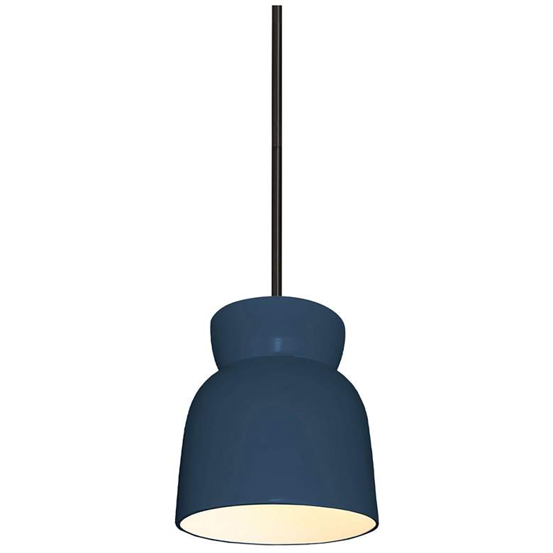Image 1 Hourglass 7.5" Wide Midnight Sky and Matte Black Pendant