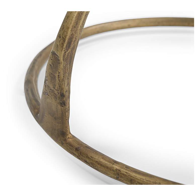 Image 3 Hourglass Antique Brass And Black Marble Modern Accent Table more views