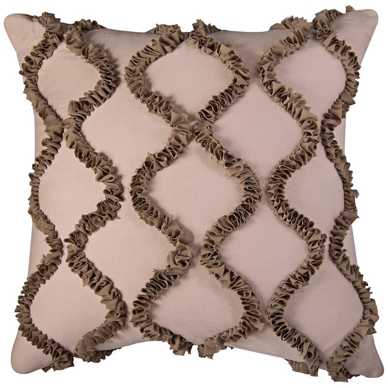 Image 1 Hourglass Ogee Ruffle Georgette Wave 20" Square Pillow
