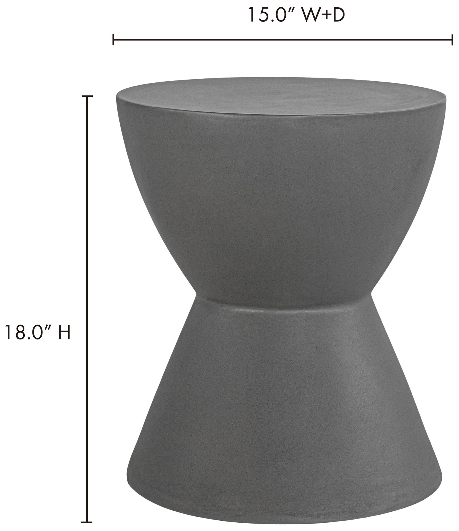 Image 5 Hourglass Outdoor Stool Grey more views