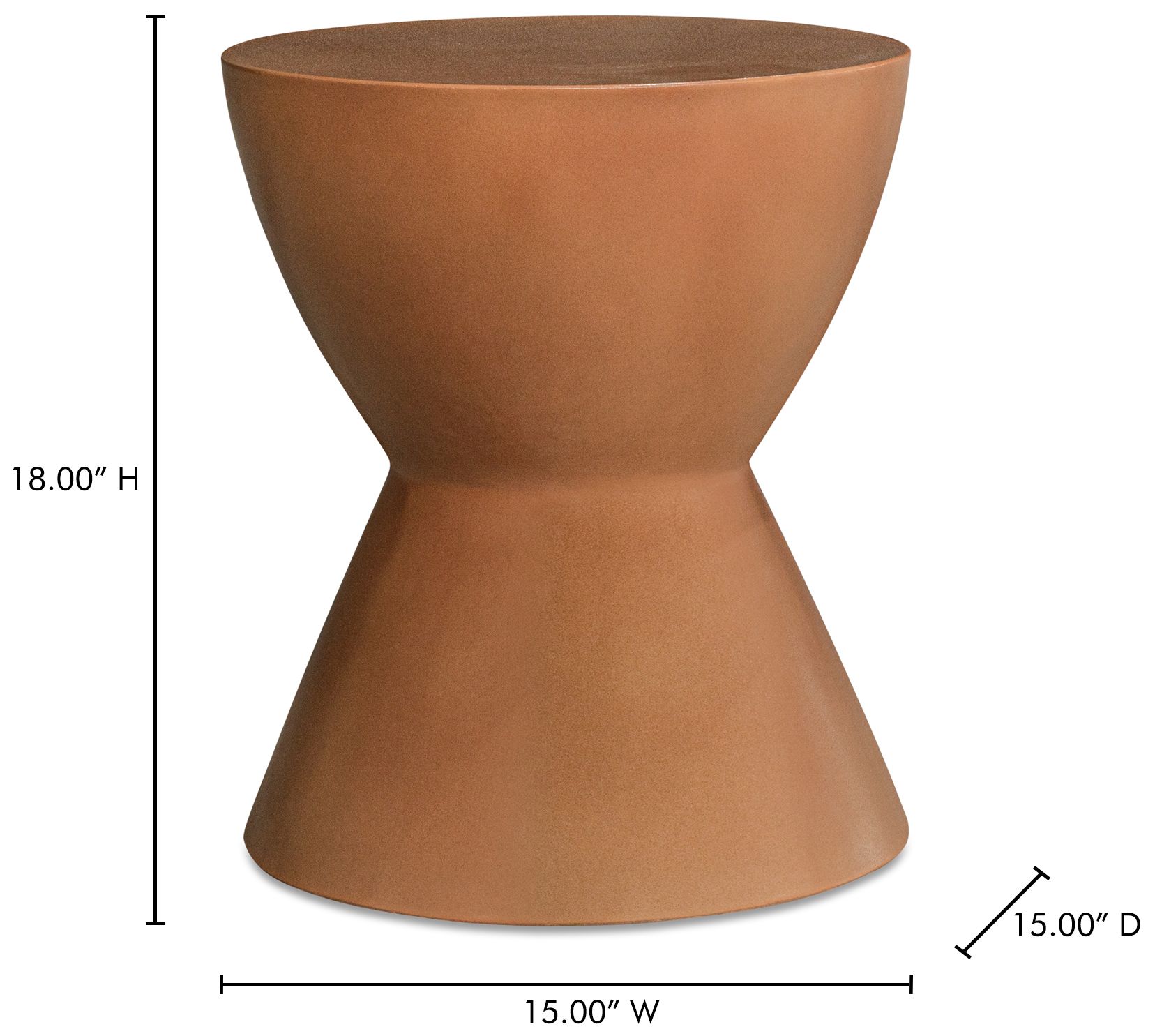Image 5 Hourglass Outdoor Stool Terracotta more views