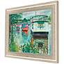 House Boats 47" Wide Rectangular Giclee Framed Wall Art