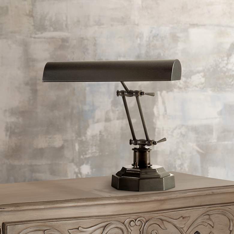 Image 1 House Of Troy 12-1/2" Dark Mahogany Bronze Finish Piano Desk Lamp