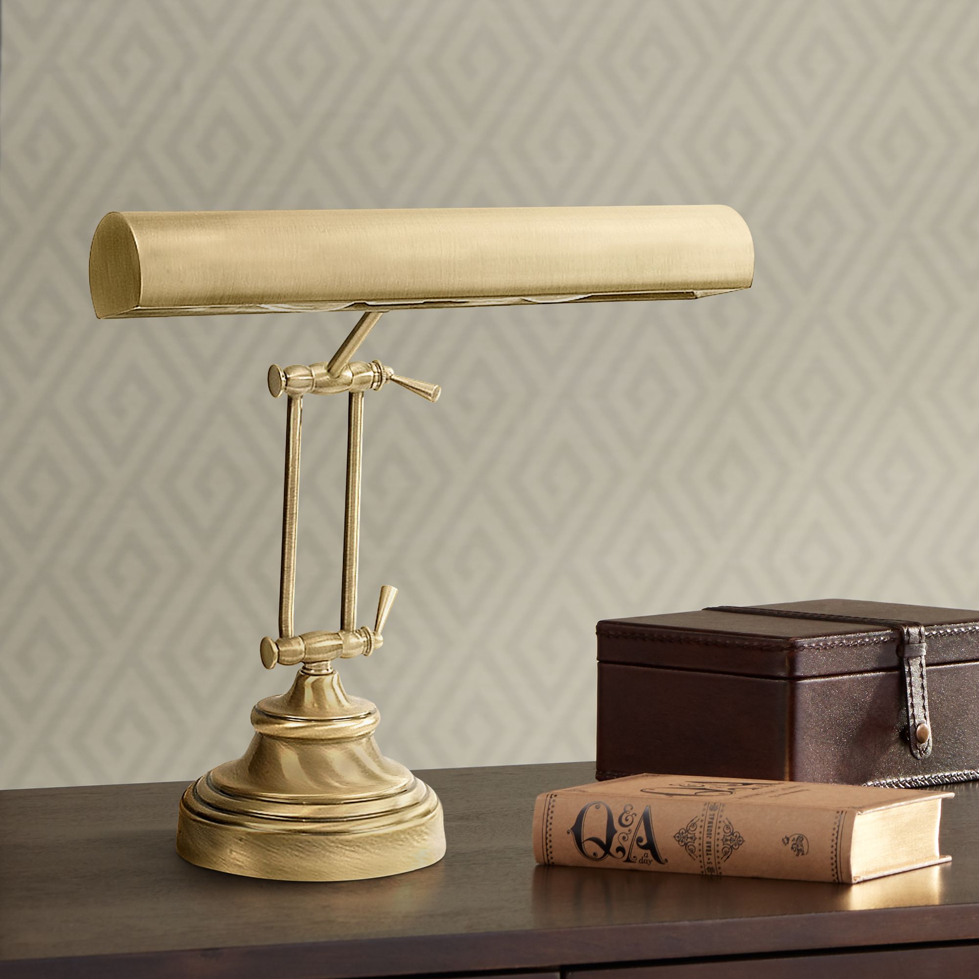 Gold store piano lamp