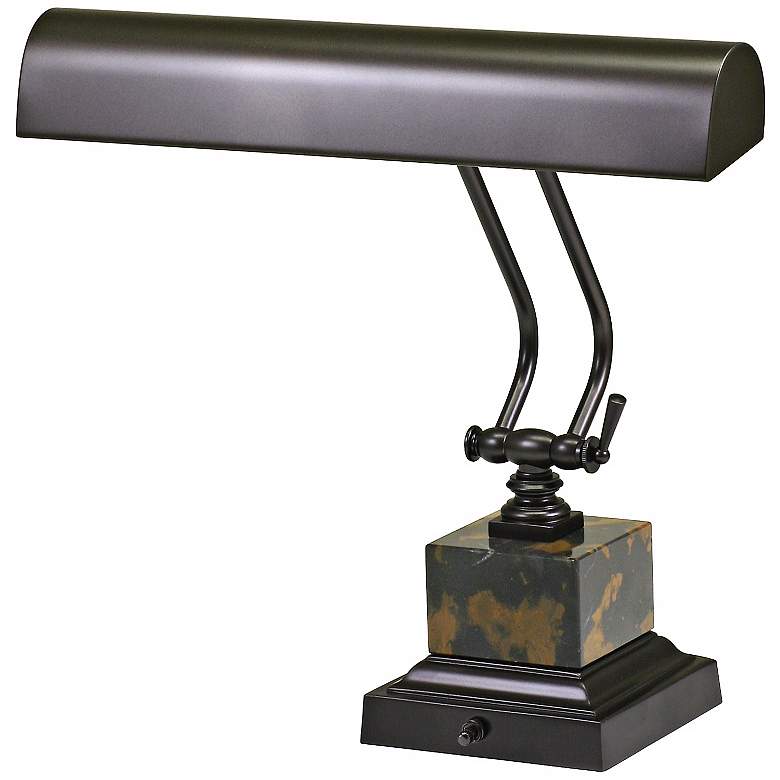 Image 2 House of Troy 12" High Bronze and Marble Piano Desk Lamp