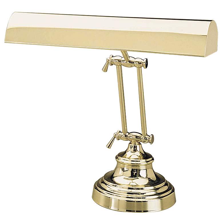 Image 2 House of Troy 12" Polished Brass Adjustable Banker Piano Lamp