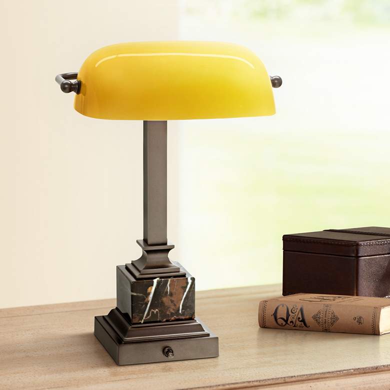 Image 1 House of Troy 13 3/4" High Mahogany Bronze Piano Desk Lamp