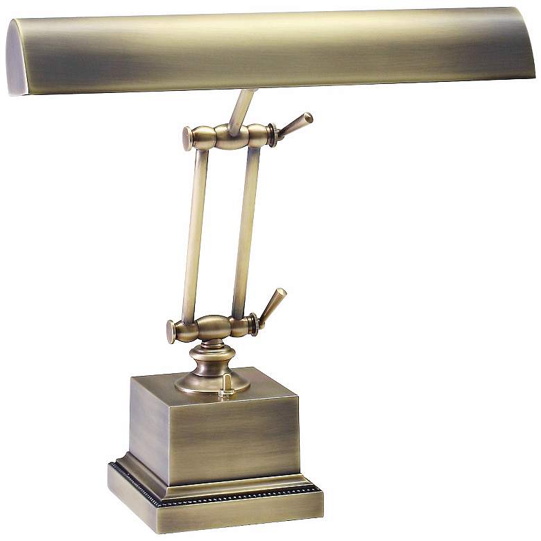Image 2 House of Troy 13 inch High Brass Twin Arm Piano Desk Lamp