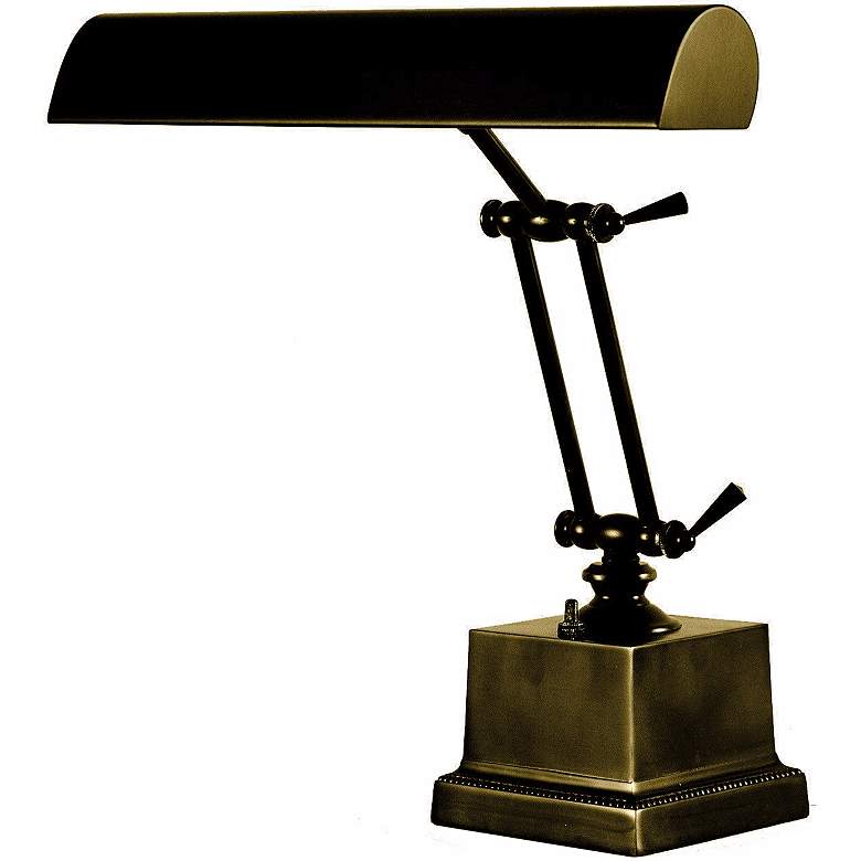 Image 1 House of Troy 13" High Mahogany Bronze Banker Piano Desk Lamp