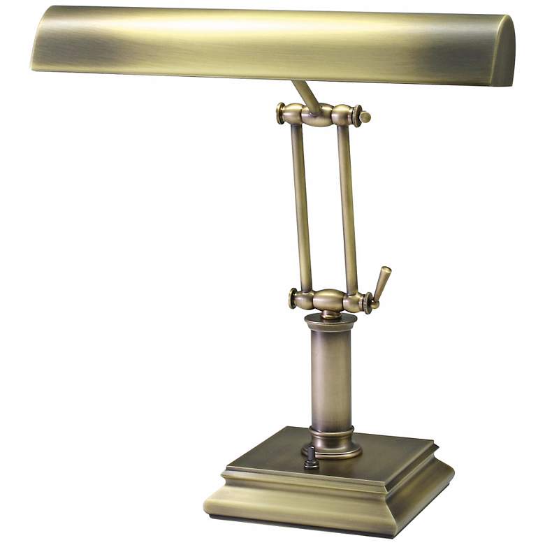 Image 2 House of Troy 14 inch High Brass Twin Arm Piano Desk Lamp