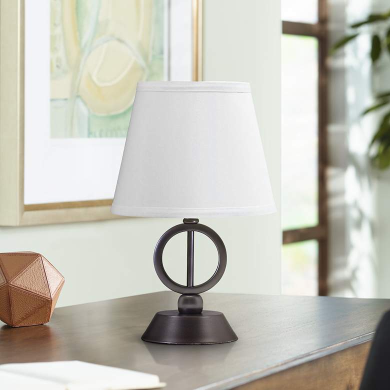 Image 1 House of Troy 14" High Oil Rubbed Bronze Circle Accent Lamp