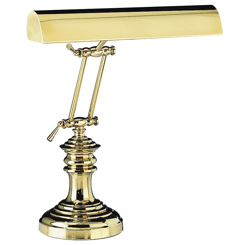 Image 2 House of Troy 16 inch High Solid Brass Banker Piano Lamp